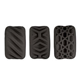 Super Stretchy Stroker Rings Black set of three textured silicone rings for pleasure collection.