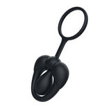 Silicone Tingle Cock & Scrotum Ring Black, versatile vibrating ring for enhanced pleasure and stronger erections.