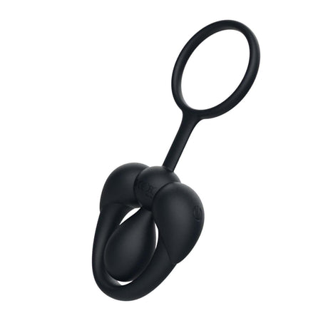 Silicone Tingle Cock & Scrotum Ring Black, versatile vibrating ring for enhanced pleasure and stronger erections.