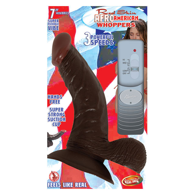 Afro American Whoppers 7 inches Vibrating Dong With Balls