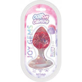 Cotton Candy Joy Gems Ruby Silicone Butt Plug in packaging, featuring a dazzling ruby-red gem base.