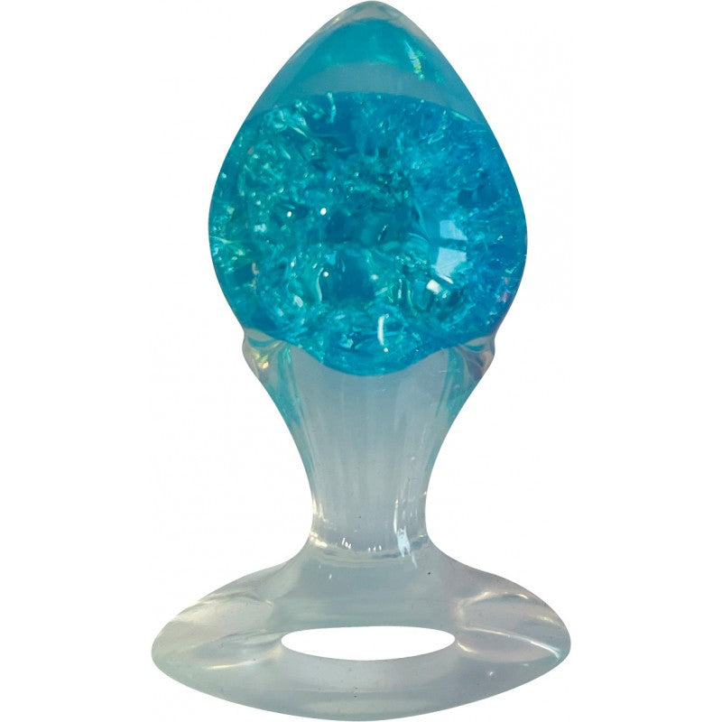 Cotton Candy Joy Gems Saphire Butt Plug featuring a sapphire-colored gem and smooth silicone design.