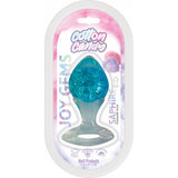 Cotton Candy Joy Gems Saphire Butt Plug in packaging, showcasing jeweled design and body-safe silicone material.