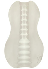 Mood Exciter Ultraskyn Masturbator Frost dual-entry stroker with varied textures for enhanced pleasure.