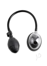Fetish Fantasy Series Mini Pussy Pump Black and Clear with medical-style ball pump for enhanced pleasure.