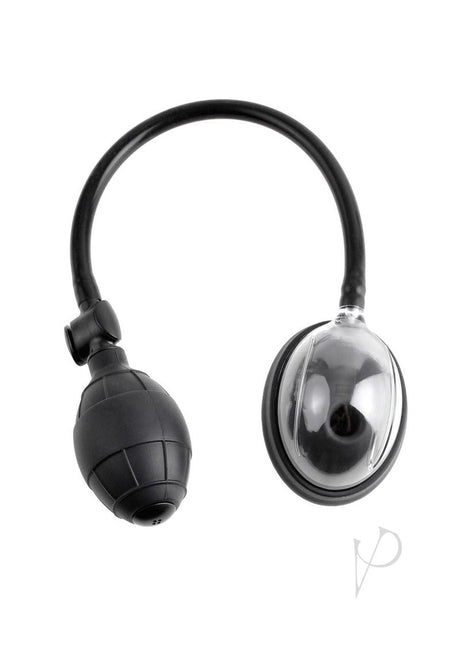 Fetish Fantasy Series Mini Pussy Pump Black and Clear with medical-style ball pump for enhanced pleasure.