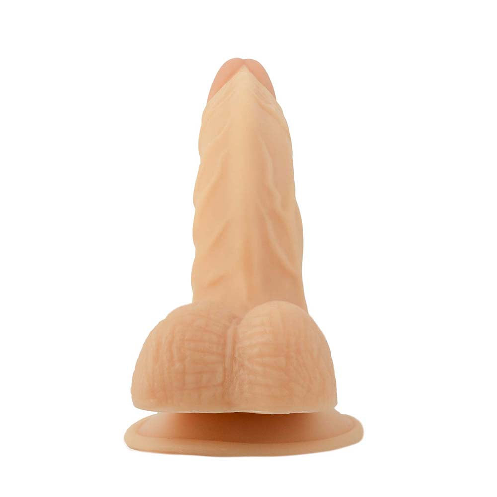 All American Whoppers 8 inches Curved Dong with Balls Beige