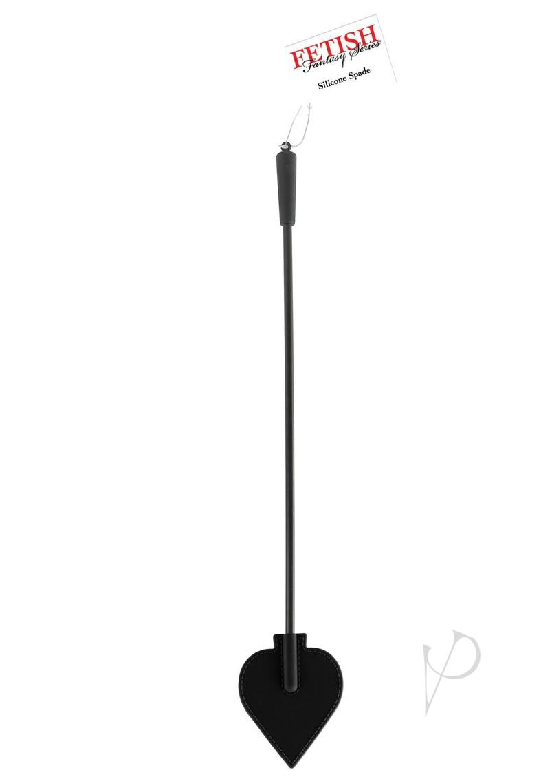 Fetish Fantasy Series Silicone Spade Crop 28 inch Black, a sleek black crop with a spade tip, perfect for power play.