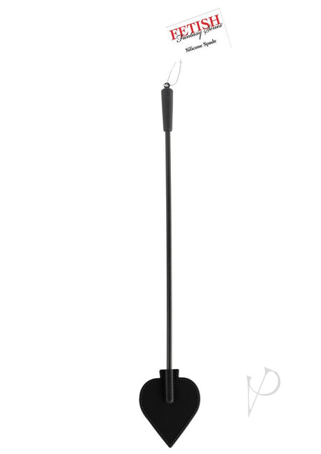 Fetish Fantasy Series Silicone Spade Crop 28 inch Black, a sleek black crop with a spade tip, perfect for power play.