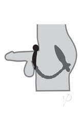 Anal Fantasy Ass Kicker Vibrating Plug with Cock Ring Black illustration showing its design for maximum stimulation.