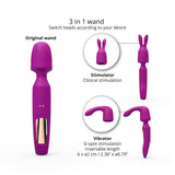 Love To Love R-evolution Sweet Orchid Wand features interchangeable heads for versatile stimulation options.