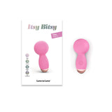 Love To Love Itsy Bitsy Pink Passion Mini Vibrator in packaging with product description.