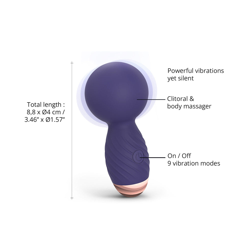 Love To Love Itsy Bitsy Midnight Indigo Vibrator with powerful vibrations and 9 modes for clitoral and body massage.