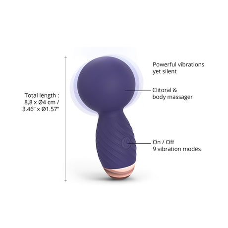Love To Love Itsy Bitsy Midnight Indigo Vibrator with powerful vibrations and 9 modes for clitoral and body massage.