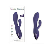 Love To Love Funky Bunny Rabbit Vibrator Midnight Indigo packaging and product display.