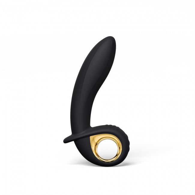 Dorcel Deep Expand Inflatable Vibrator in black with gold accents for enhanced pleasure and control.