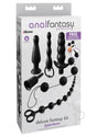 Anal Fantasy Collection Silicone Deluxe Fantasy Kit Black including multiple versatile pieces and waterproof features.