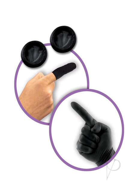 Anal Fantasy Collection Silicone Deluxe Fantasy Kit Black accessories including finger cots for enhanced comfort.