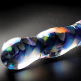 Icicles No. 8 Wavy 7 inches Glass Dildo Blue/Clear