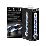 Icicles No. 8 Wavy 7 inches Glass Dildo Blue/Clear