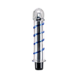 Icicles No. 20 Ribbed Vibrating 7.5 inches Glass Dildo Blue/Clear
