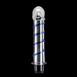 Icicles No. 20 Ribbed Vibrating 7.5 inches Glass Dildo Blue/Clear