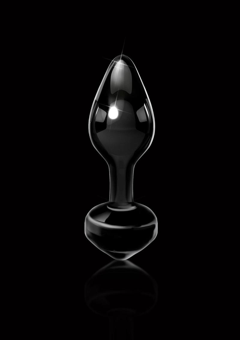 Icicles No 44 Glass Anal Plug Black, elegant hand-blown glass design, perfect for beginners and experienced users.