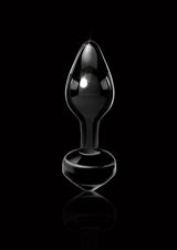 Icicles No 44 Glass Anal Plug Black, elegant hand-blown glass design, perfect for beginners and experienced users.