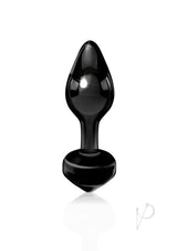 Icicles No 44 Glass Anal Plug Black - elegant hand-blown glass design with a sleek tapered shape.