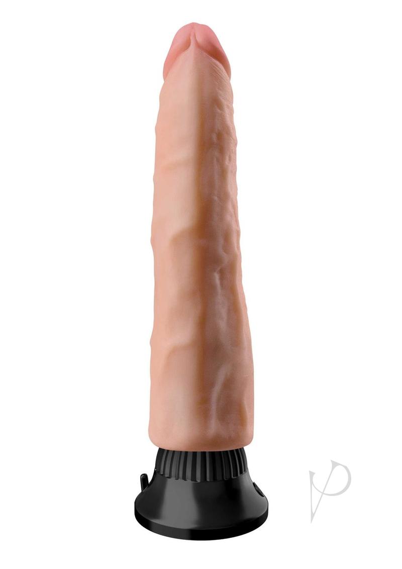 Real Feel Deluxe Wallbanger Vibrating Dildo 7 inch Vanilla with pronounced head and strong suction base.