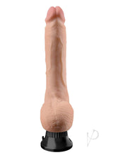 Real Feel Deluxe No 7 Wallbanger 9 inch Vibrating Dildo with lifelike features and suction base for versatile pleasure.