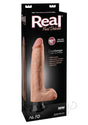 Packaging of Real Feel Deluxe No 10 Wallbanger Vibrating Dildo Vanilla featuring lifelike details and suction cup base.