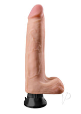 Real Feel Deluxe No 10 Wallbanger Vibrating Dildo Vanilla with lifelike texture and secure suction base.