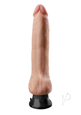 Real Feel Deluxe No 10 Wallbanger Vibrating Dildo Vanilla with lifelike texture and suction base.