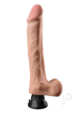 Real Feel Deluxe No 12 Wallbanger Vibrating Dildo Vanilla lifelike design with defined head and veined shaft.
