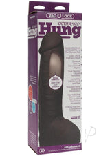 Vac-U-Lock Ultraskyn Hung Dildo Black packaging showcasing its lifelike design and dual-density features.