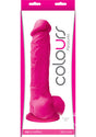 Colours Pleasures 8 Inch Silicone Dildo Pink packaged for display featuring realistic details and premium silicone.