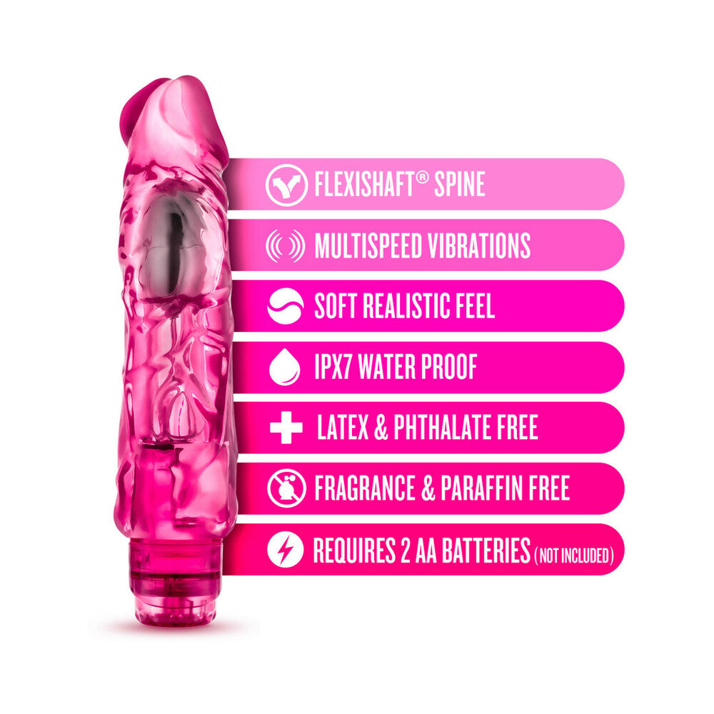 Naturally Yours Wild Ride Realistic 9 inches Vibrating Dildo Pink