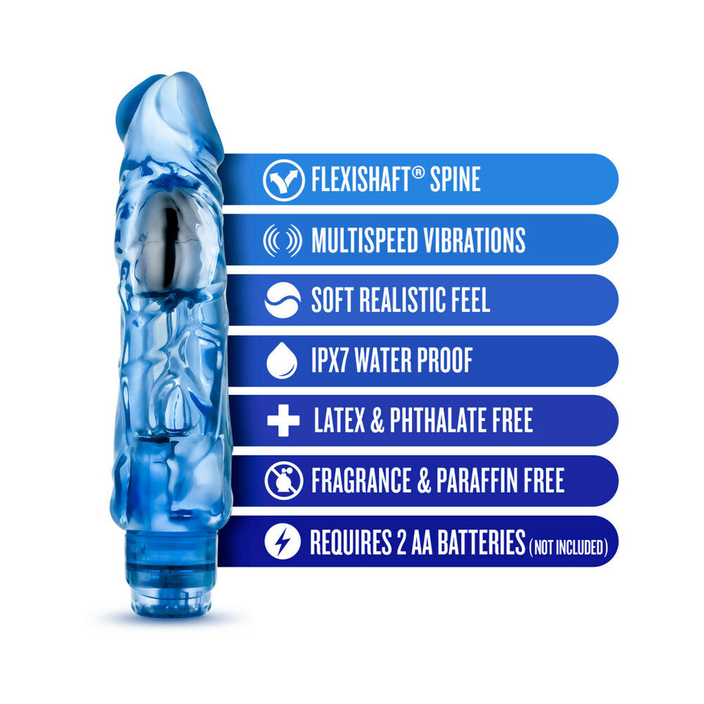Naturally Yours Wild Ride Realistic 9 inches Vibrating Dildo Blue