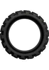 Mack Tuff X Large Tire Silicone Cock Ring Black designed for enhanced pleasure and performance, featuring a durable tire-tread profile.