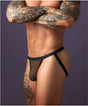 Male Power Fishnet 2.0 Jock Black L/XL on a confident man showcasing a bold, edgy style and flattering silhouette.