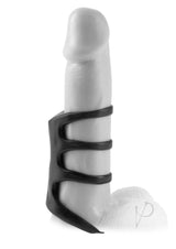 Fantasy X-Tensions Vibrating Power Cage 3.5 inch Black providing enhanced sensation and support.