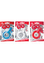 Screaming O Go Vibe Ring Disposable Cock Ring packaging in blue, white, and red colors.
