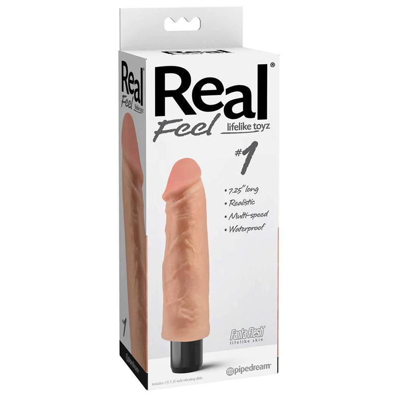 Real Feel Lifelike Toyz No. 1 Realistic 7.25 inches Vibrating Dildo Beige
