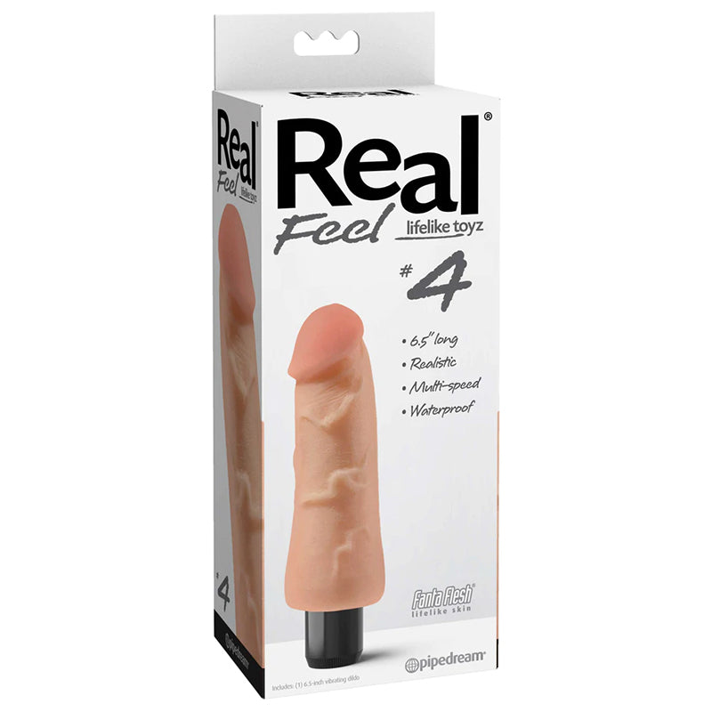 Real Feel Lifelike Toyz No. 4 Realistic 6.5 inches Vibrating Dildo Beige