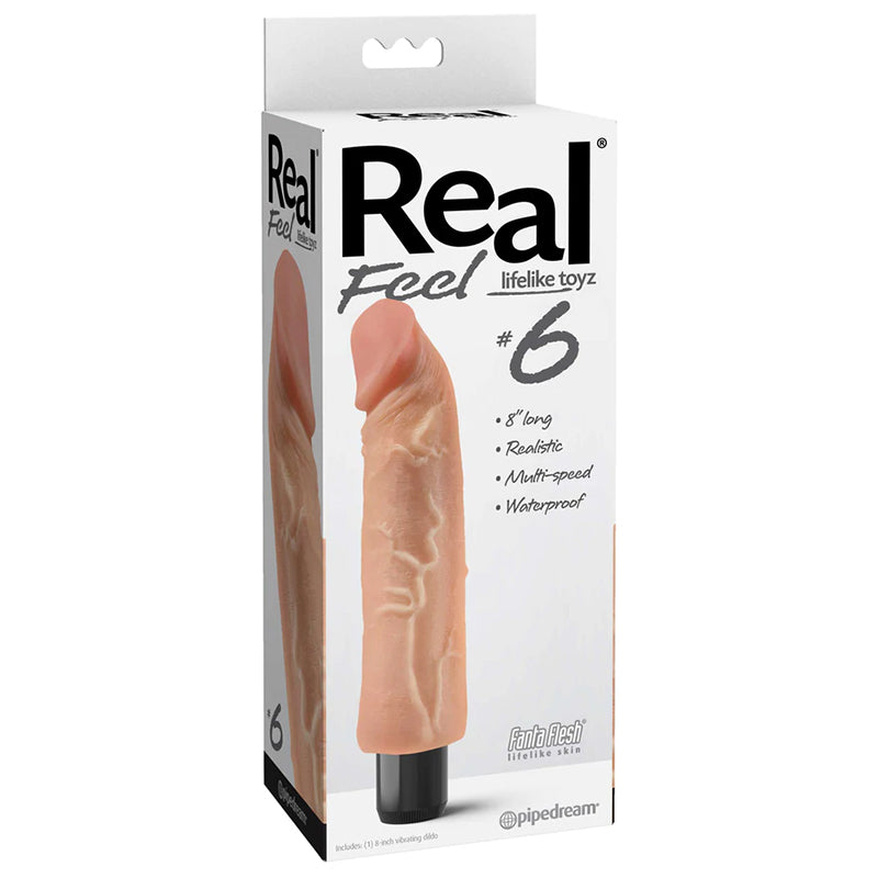 Real Feel Lifelike Toyz No. 6 Realistic 8 inches Vibrating Dildo Beige