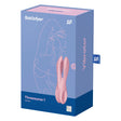 Satisfyer Threesome 1 Lay-On Vibrator Pink packaging displaying sleek design and features for enhanced pleasure.