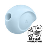 Satisfyer Sugar Rush Air Pulse Clitoral Vibrator Blue showcasing its playful design and 2-in-1 air pulse and vibration feature.