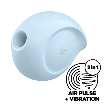Satisfyer Sugar Rush Air Pulse Clitoral Vibrator Blue showcasing its playful design and 2-in-1 air pulse and vibration feature.