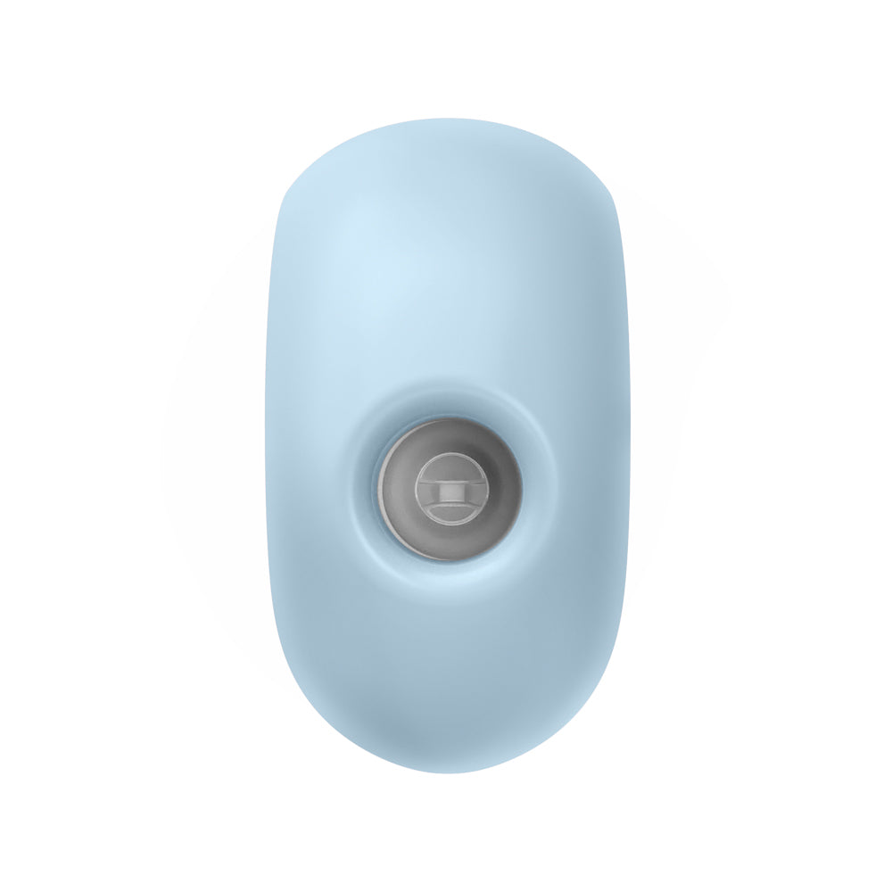 Satisfyer Sugar Rush Air Pulse Clitoral Vibrator Blue in a playful waterdrop shape, showcasing touch-free pressure waves.